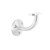 Nerezový držiak madla 12 mm s platničkou pod madlo -rúra o33,7 mm, platnička 60x5mm, odstup od steny 75 mm, zvarený, 1.4301