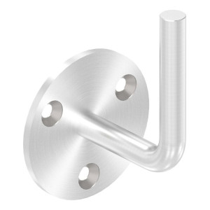 Nerezový držiak madla navarovací 12 mm, platnička 70x6mm, zahĺbené 3 otvory o8.5 mm pre M6, odstup od steny 70 mm, zvarený, 1.4301