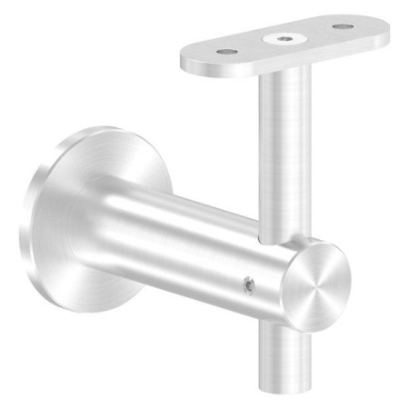 Nerezový držiak madla s vnútorným závitom M8, platnička pod madlo - pripojenie ploché, platnička o50 bez otvorov, 1.4301