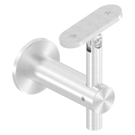 Nerezový držiak madla s vnútorným závitom M8, platnička pod madlo - pripojenie ploché, platnička o50 bez otvorov, 1.4301