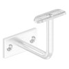 Nerezový držiak madla 12 mm s platničkou pod madlo - pre rúru o42,4 mm, platnička 70x35x6mm s 2 otvormi o6.5 mm zahĺbených pre M6, odstup od steny 81 mm, na našróbovanie, 1.4301