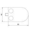 Úchyt skla 63 x 45 x 30 mm